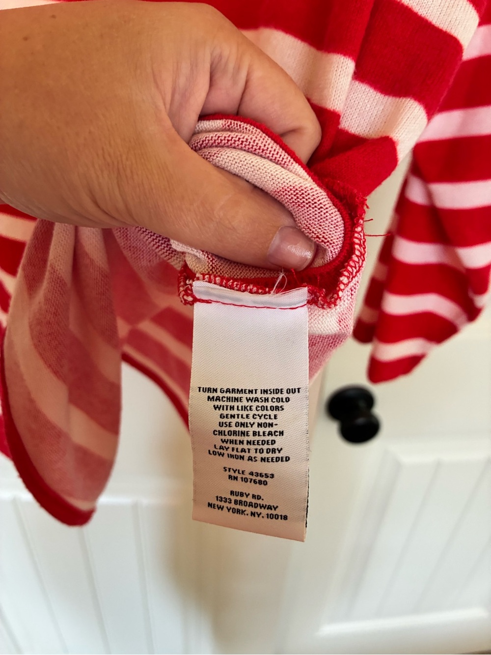 Ruby Rd. Red & Pink Striped Long Sleeve Tee - Picture 3 of 6